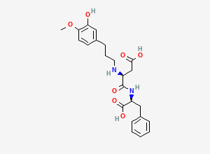 Two-dimensional chemical structure of N-(3-(3-Hydroxy-4-methoxyphenyl)propyl)-L-alpha-aspartyl-L-phenylalanine