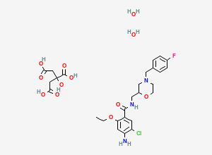 Two-dimensional chemical structure of Mosapride citrate dihydrate