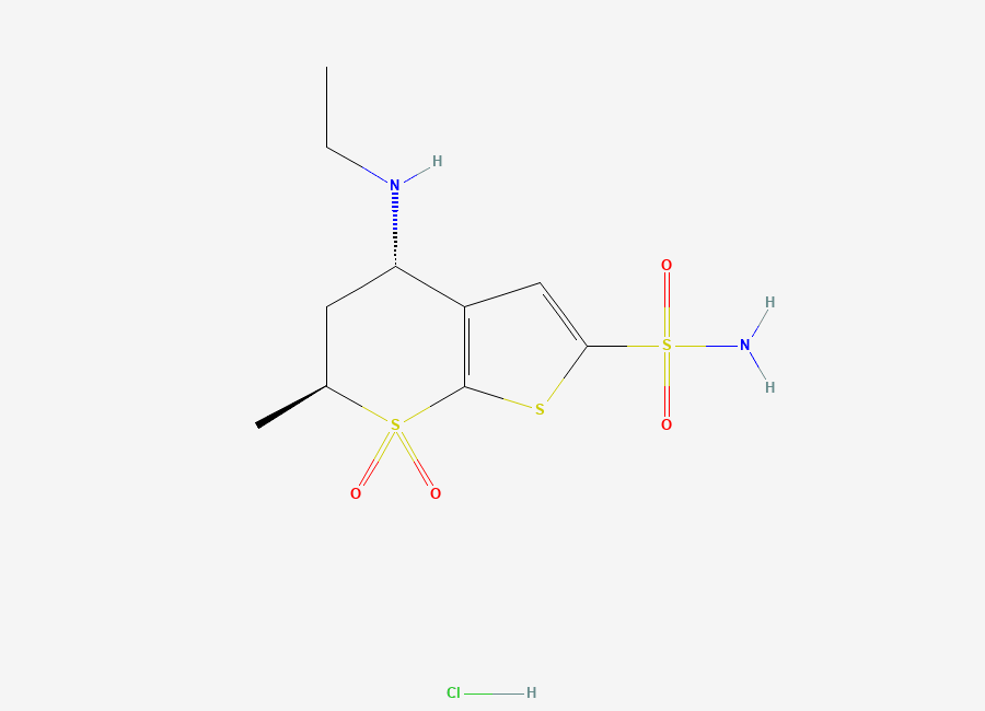 Two-dimensional chemical structure of Dorzolamide Hydrochloride, CAS 130693-82-2