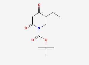 Two-dimensional chemical structure of Tert-butyl 5-ethyl-2,4-dioxopiperidine-1-carboxylate