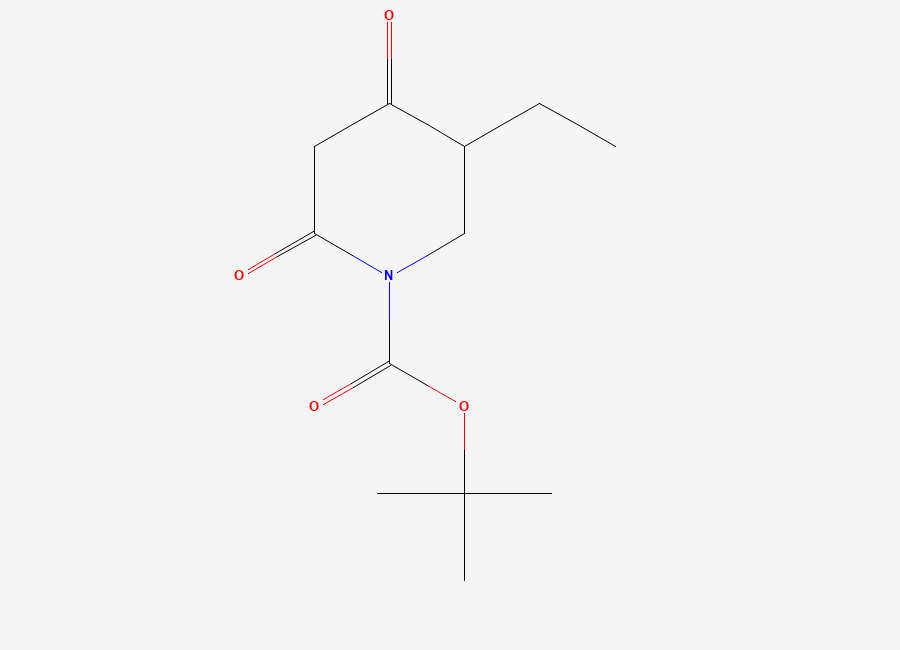 Two-dimensional chemical structure of Tert-butyl 5-ethyl-2,4-dioxopiperidine-1-carboxylate