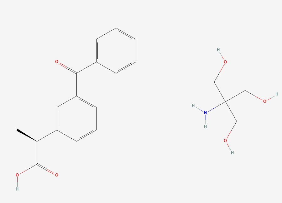 Two-dimensional chemical structure of Dexketoprofen Tromethamine, CAS 156604-79-4