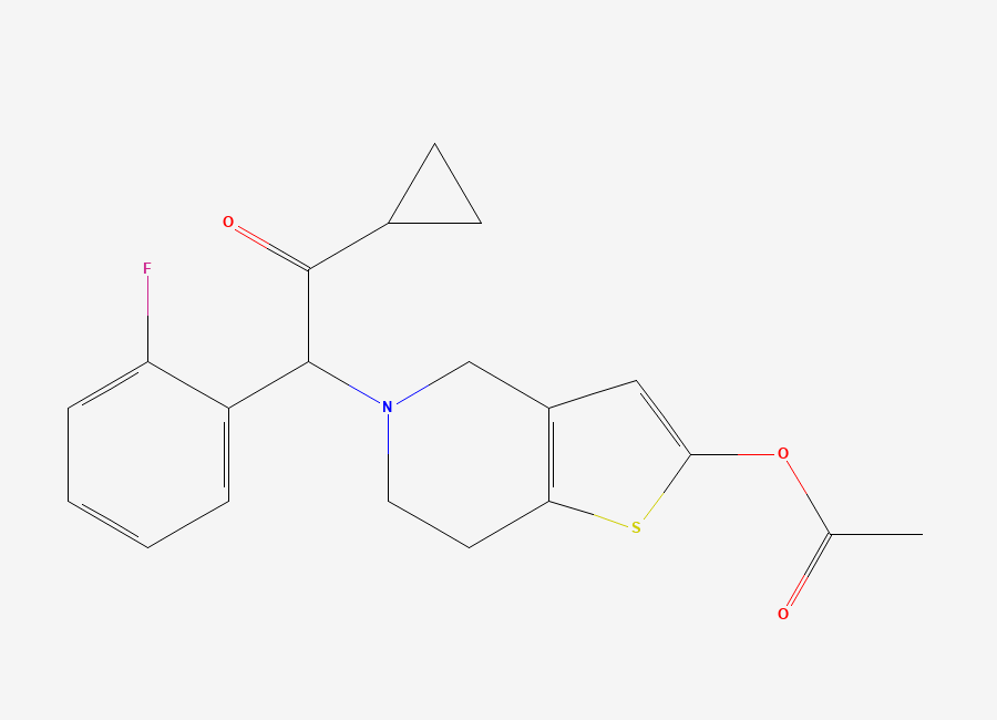 Two-dimensional chemical structure of Prasugrel, CAS 150322-43-3