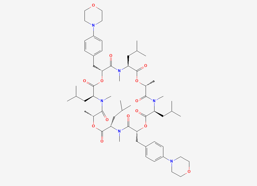 Two-dimensional chemical structure of Emodepside, CAS 155030-63-0