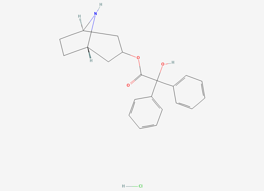 Two-dimensional chemical structure of Trospium Chloride Related Compound B (HCl Salt), CAS 63516-30-3