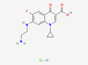 Two-dimensional chemical structure of Ciprofloxacin EP Impurity C (HCl Salt), CAS 528851-31-2