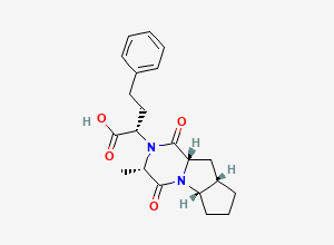 Two-dimensional chemical structure of Ramipril EP Impurity K / Ramipril Diketopiperazine Acid / Ramiprilat Diketopiperazine / Ramipril Diacid Dione, CAS 108736-10-3