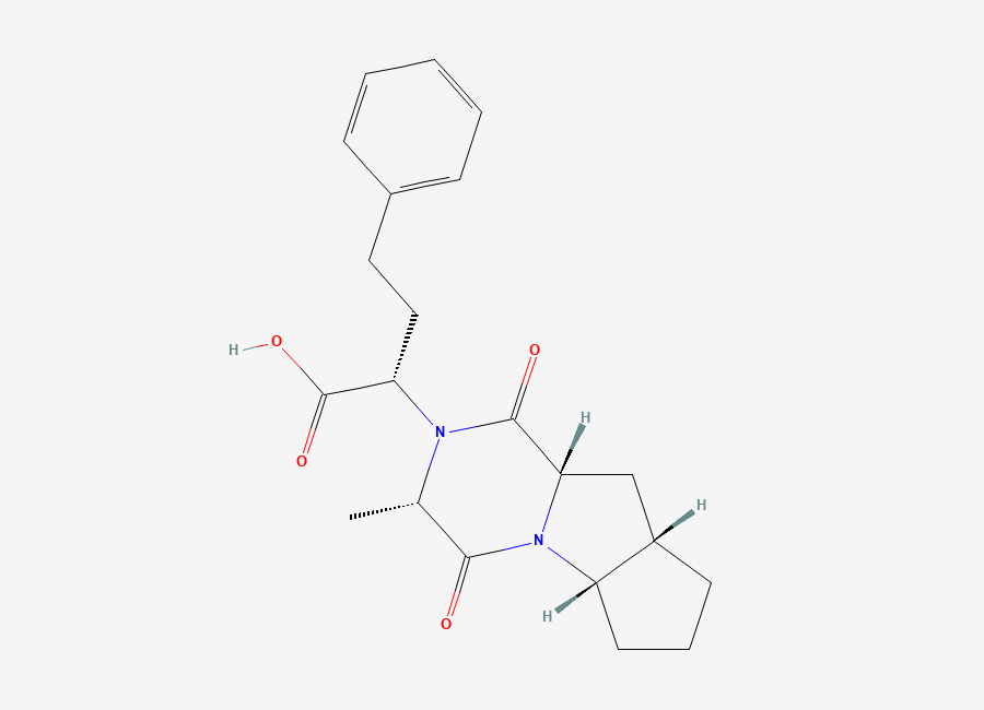 Two-dimensional chemical structure of Ramipril EP Impurity K / Ramipril Diketopiperazine Acid / Ramiprilat Diketopiperazine / Ramipril Diacid Dione, CAS 108736-10-3