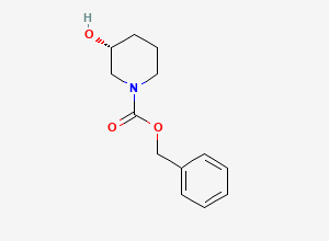 Two-dimensional chemical structure of (R)-Benzyl 3-hydroxypiperidine-1-carboxylate