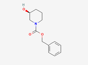 Two-dimensional chemical structure of (S)-Benzyl 3-hydroxypiperidine-1-carboxylate