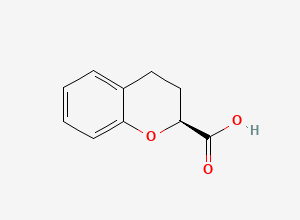 Two-dimensional chemical structure of (2S)-3,4-dihydro-2H-1-benzopyran-2-carboxylic acid
