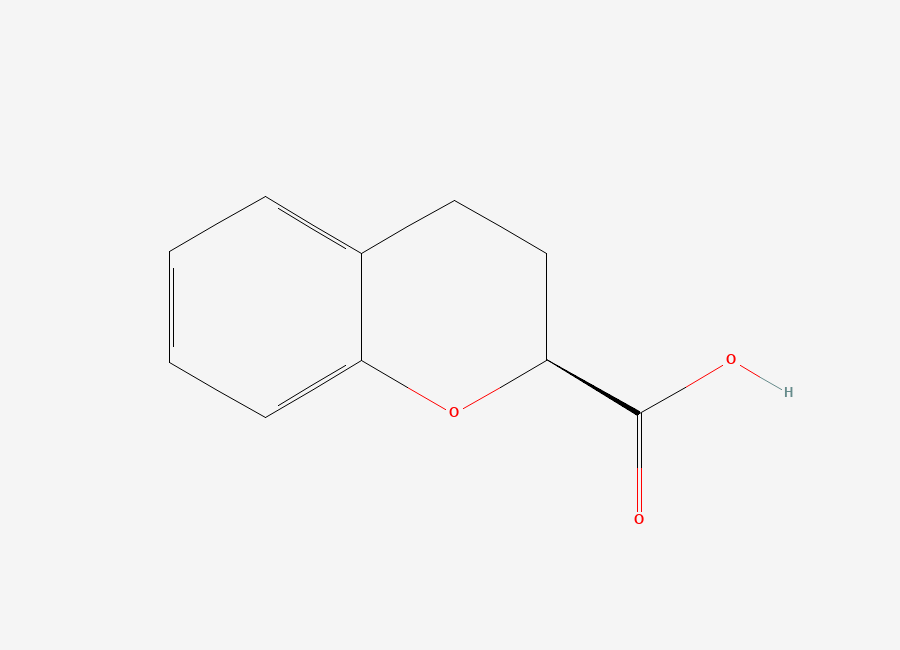 Two-dimensional chemical structure of (2S)-3,4-dihydro-2H-1-benzopyran-2-carboxylic acid