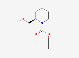 Two-dimensional chemical structure of tert-butyl (2R)-2-(hydroxymethyl)piperidine-1-carboxylate