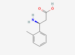 Two-dimensional chemical structure of (3S)-3-Amino-3-(2-methylphenyl)propanoic acid
