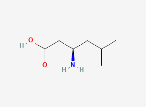 Two-dimensional chemical structure of (R)-3-Amino-5-methyl-hexanoic acid