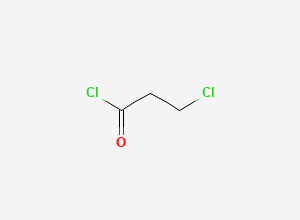 Two-dimensional chemical structure of 3-Chloropropionyl Chloride, CAS 625-36-5