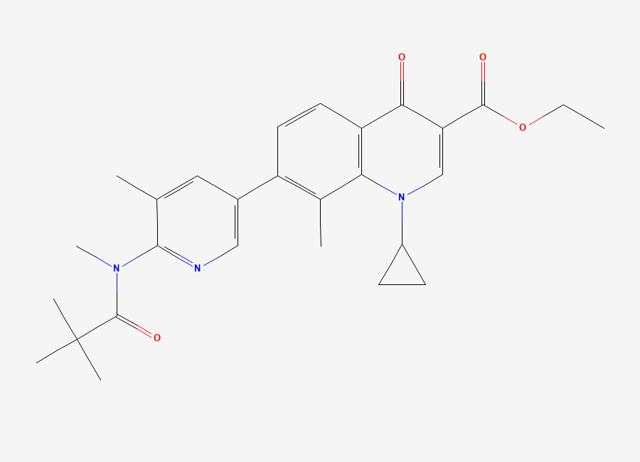 Two-dimensional chemical structure of Ozenoxacin Quinoline pyridine Ester Impurity, CAS 446299-88-3