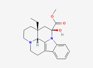 Two-dimensional chemical structure of Methyl (41R,12S,13AR)-13A-ethyl-12-hydroxy-2,3,41,5,6,12,13,13A-octahydro-1H-indolo[3,2,1-DE]pyrido[3,2,1-IJ][1,5]naphthyridine-12-carboxylate