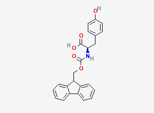 Two-dimensional chemical structure of (2R)-2-({[(9H-fluoren-9-yl)methoxy]carbonyl}amino)-3-(4-hydroxyphenyl)propanoic acid