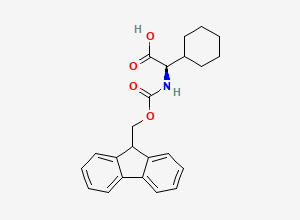 Two-dimensional chemical structure of (R)-2-((((9H-Fluoren-9-yl)methoxy)carbonyl)amino)-2-cyclohexylacetic acid