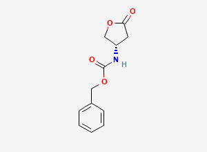 Two-dimensional chemical structure of Benzyl (S)-(-)-tetrahydro-5-oxo-3-furanylcarbamate