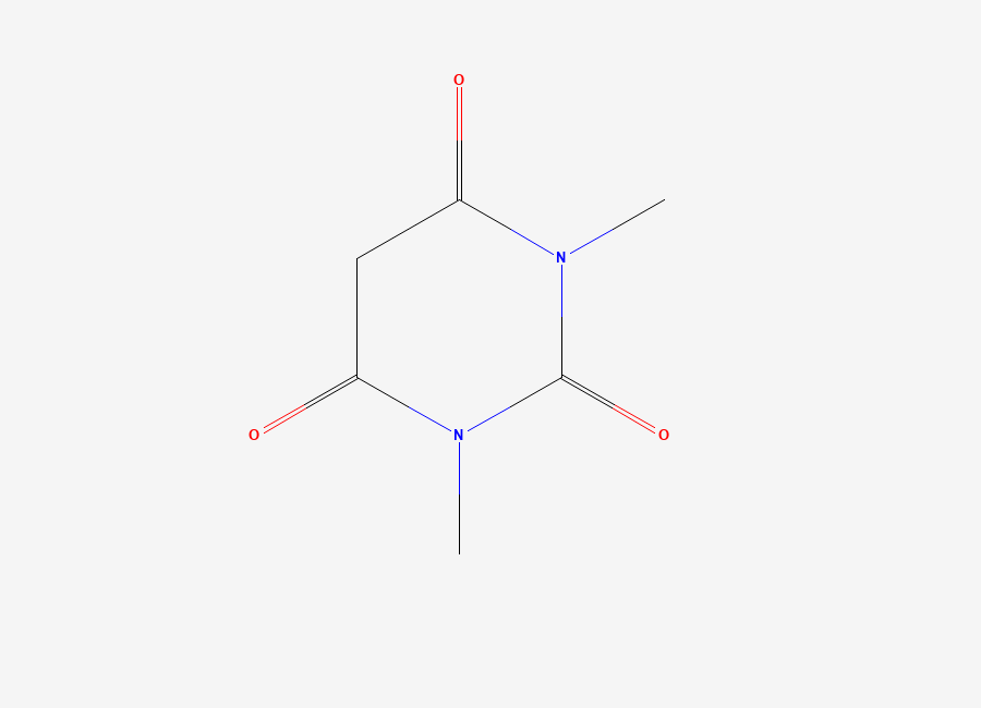 Two-dimensional chemical structure of 1,3-Dimethyl Barbituric Acid, CAS 769-42-6