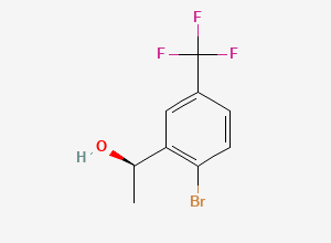 Two-dimensional chemical structure of (1R)-1-[2-bromo-5-(trifluoromethyl)phenyl]ethan-1-ol