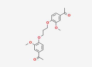 Two-dimensional chemical structure of 1,1'-((propane-1,3-diylbis(oxy))bis(3-methoxy-4,1-phenylene))bis(ethan-1-one), CAS 19417-90-4