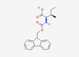 Two-dimensional chemical structure of (2R,3R)-2-({[(9H-fluoren-9-yl)methoxy]carbonyl}amino)-3-methylpentanoic acid