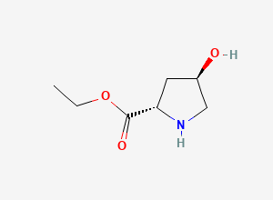 Two-dimensional chemical structure of (2S,4R)-Ethyl 4-hydroxypyrrolidine-2-carboxylate