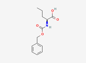 Two-dimensional chemical structure of (S)-2-(((Benzyloxy)carbonyl)amino)pentanoic acid