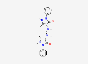 Two-dimensional chemical structure of 4,4'-[methylenebis(methylimino)]bis[1,2-dihydro-1,5-dimethyl-2-phenyl-3H-pyrazol-3-one], CAS 810-16-2