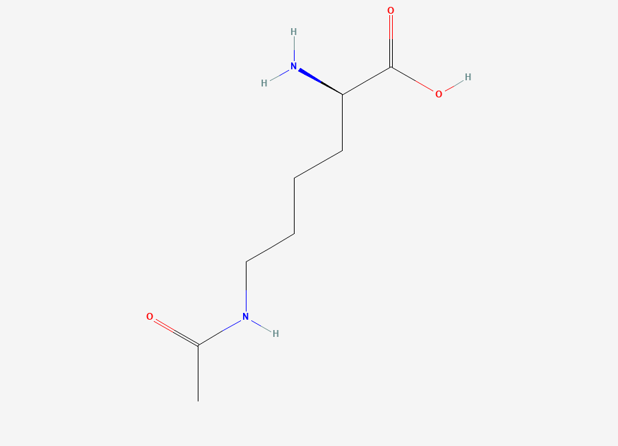 Two-dimensional chemical structure of N~6~-Acetyl-D-lysine