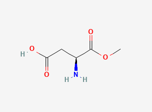 Two-dimensional chemical structure of (3S)-3-amino-4-methoxy-4-oxobutanoic acid