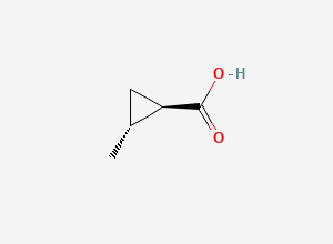 Two-dimensional chemical structure of rel-(1R,2R)-2-Methylcyclopropanecarboxylic acid