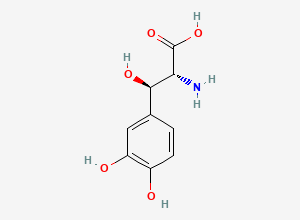 Two-dimensional chemical structure of (2R,3R)-2-amino-3-(3,4-dihydroxyphenyl)-3-hydroxypropanoic acid