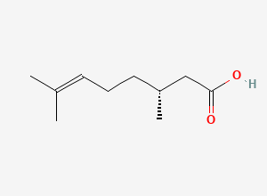 Two-dimensional chemical structure of (R)-(+)-citronellic acid