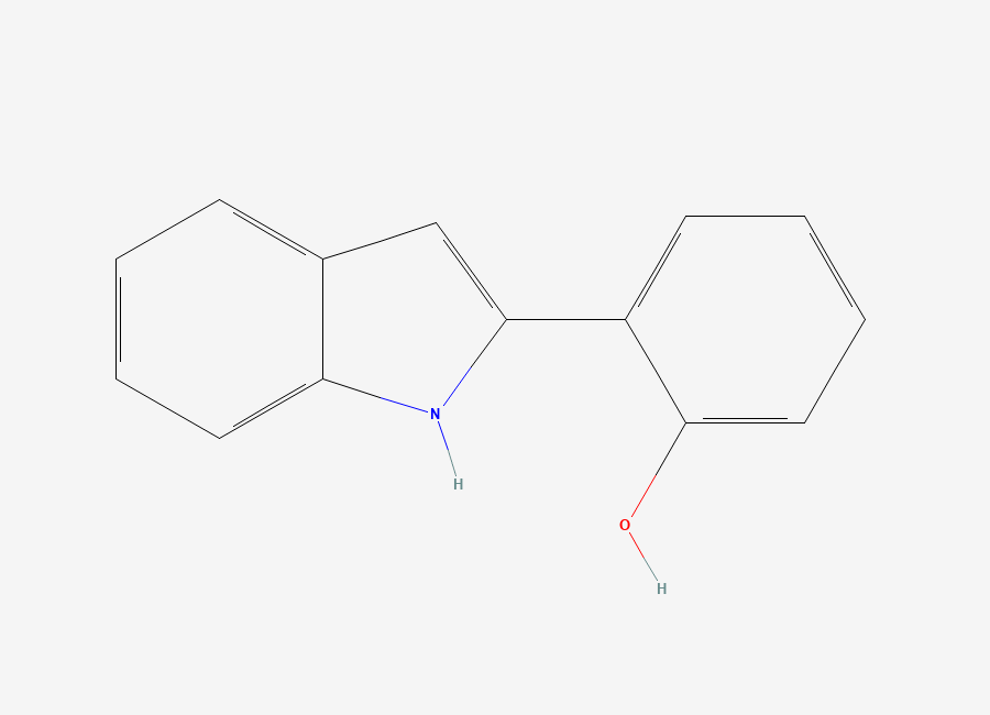 Two-dimensional chemical structure of 2-(1H-indol-2-yl)phenol