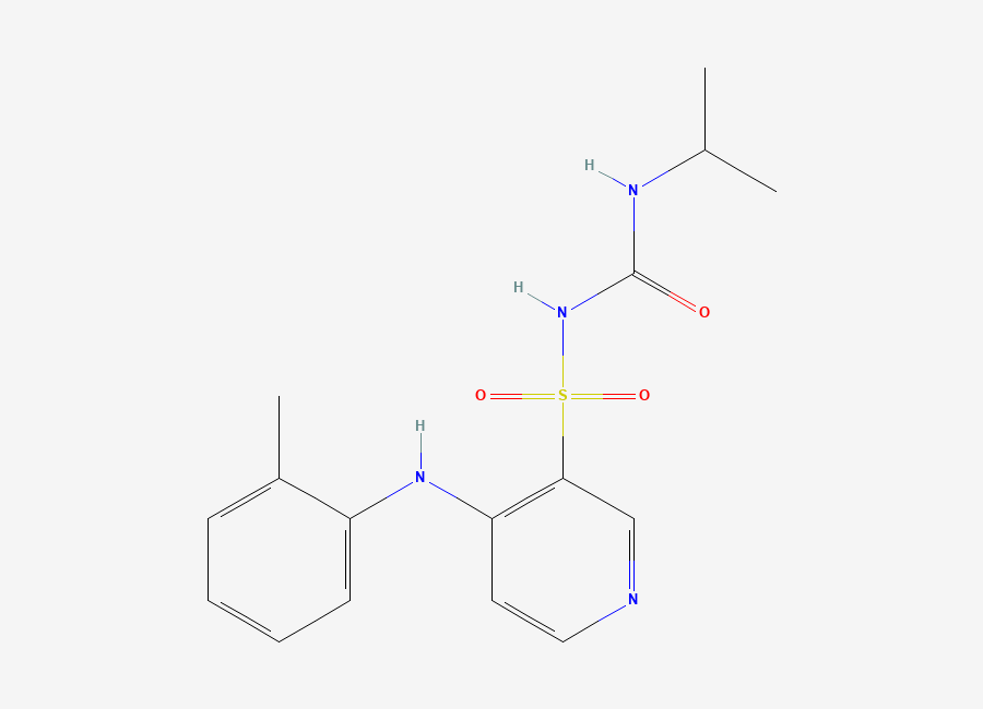 Two-dimensional chemical structure of N-(Isopropylcarbamoyl)-4-(o-tolylamino)pyridine-3-sulfonamide, CAS 106944-62-1
