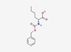 Two-dimensional chemical structure of (R)-2-(((Benzyloxy)carbonyl)amino)hexanoic acid