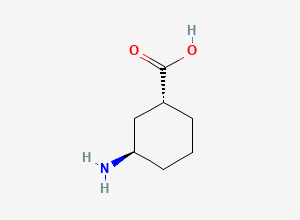 Two-dimensional chemical structure of rac-(1R,3R)-3-aminocyclohexane-1-carboxylic acid