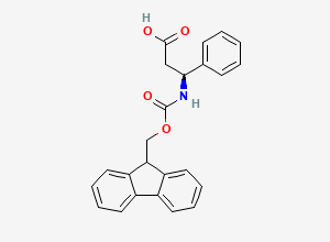 Two-dimensional chemical structure of Fmoc-(S)-3-Amino-3-phenylpropionic acid