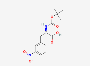 Two-dimensional chemical structure of Boc-3-Nitro-D-phenylalanine