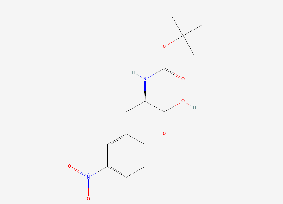 Two-dimensional chemical structure of Boc-3-Nitro-D-phenylalanine