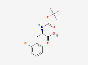 Two-dimensional chemical structure of Boc-2-bromo-D-phenylalanine