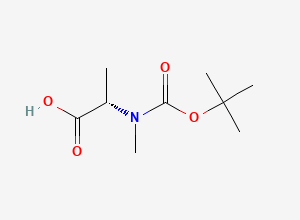 Two-dimensional chemical structure of (2S)-2-(((tert-butoxy)carbonyl)(methyl)amino)propanoic acid
