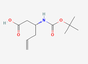 Two-dimensional chemical structure of (R)-3-(Boc-amino)-5-hexenoic acid