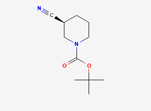 Two-dimensional chemical structure of (S)-1-N-Boc-3-cyanopiperidine