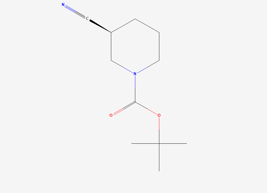 Two-dimensional chemical structure of (S)-1-N-Boc-3-cyanopiperidine