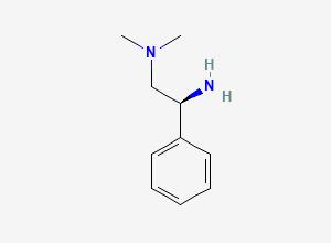 Two-dimensional chemical structure of [(2S)-2-amino-2-phenylethyl]dimethylamine